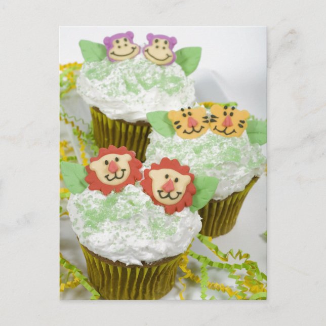 Safari animal party cupcakes. postcard (Front)