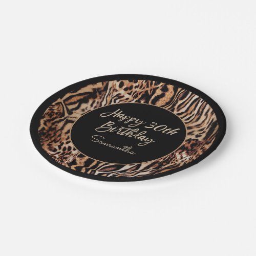 Safari Animal Print 30th Birthday Party for Her Paper Plates