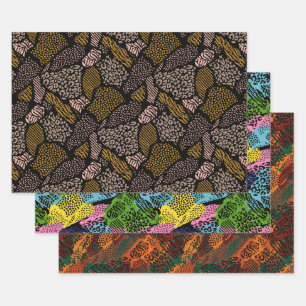 Safari Animal Print Collection Wrapping Paper Sheets