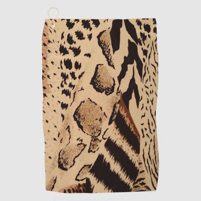 Safari Animal Print Golf Towel (Front)