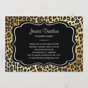 Safari Animal Print Leopard Baby Shower Invitation