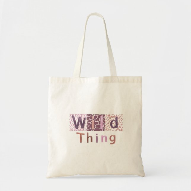 Safari Animal Print With Saying Tote Bag (Front)