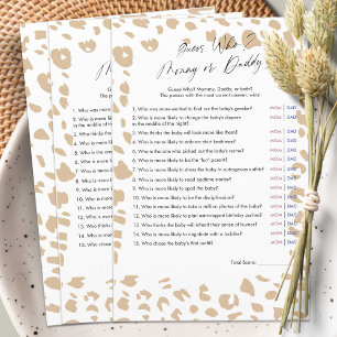 Safari animal prints , Guess Who Mommy or Daddy