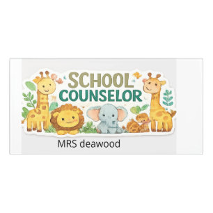 Safari Animal School Counselor Door Sign   Persona