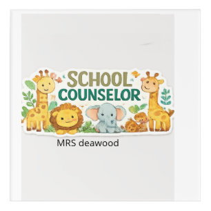 Safari Animal School Counselor Door Sign Persona Acrylic Print