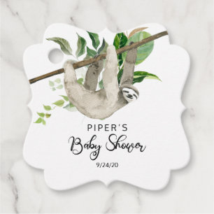 Safari Animal Sloth Baby Shower Thank You Favor Tags
