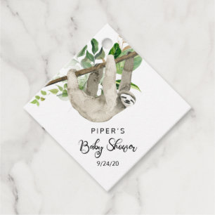 Safari Animal Sloth Baby Shower Thank You Favor Tags