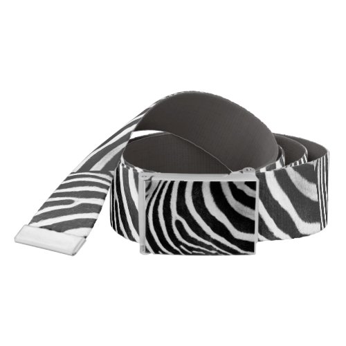 Safari animal stripes black and white Zebra print Belt