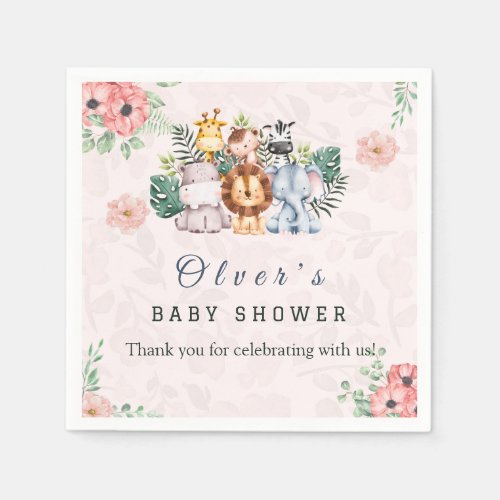 Safari animal theme Baby Shower  Napkins