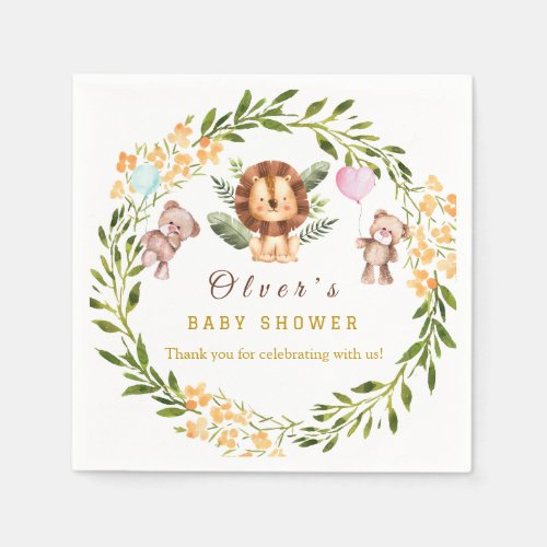 Safari animal theme Baby Shower  Napkins