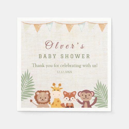 Safari animal theme Baby Shower  Napkins