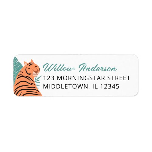 Safari Animal Tiger Return Address Label