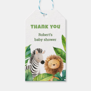 Safari animal watercolor baby shower favor tag