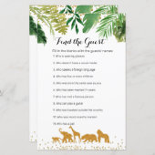 Safari animal Watercolor Find the Guest game (Front/Back)