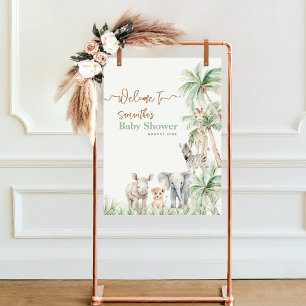 Safari Animal Wild One Baby Boy Shower Foam Board