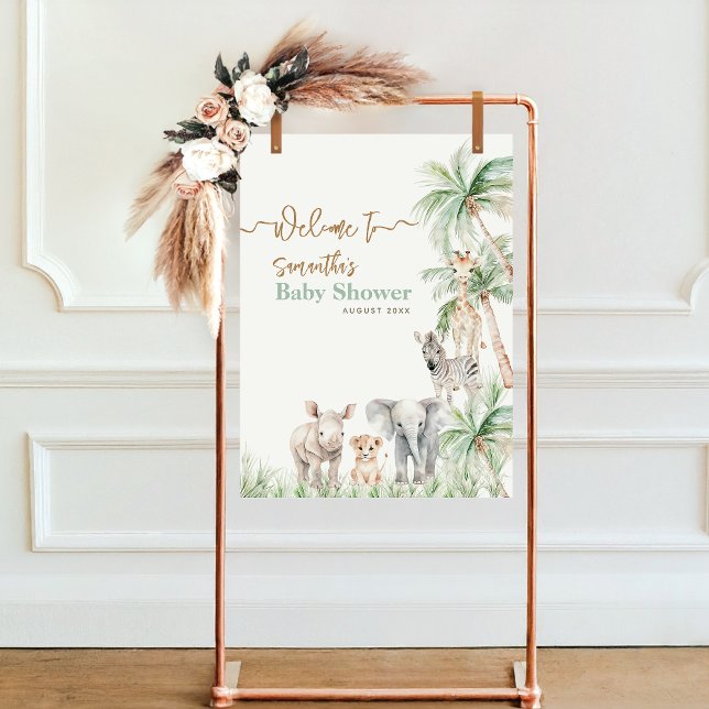 Safari Animal Wild One Baby Boy Shower Foam Board (Creator Uploaded)