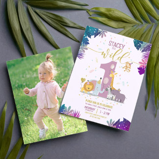 Safari Animal Wild One Girl Budget Photo Birthday 