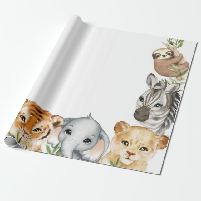 Safari animal wrapping paper  (Unrolled)