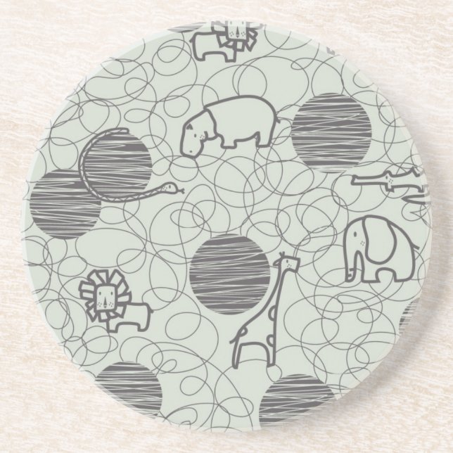 safari animals 1 drink coaster (Front)