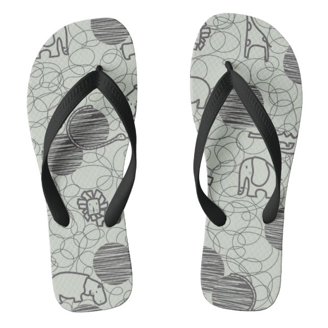 safari animals 1 flip flops (Footbed)
