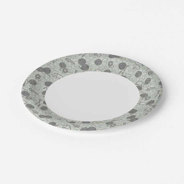 safari animals 1 paper plates (Angled)