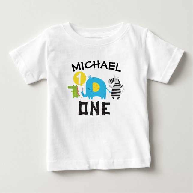 Safari Animals 1st Birthday Party Shirt (Front)