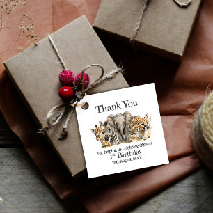 Safari Animals 1st Birthday Thank You Favor Tags