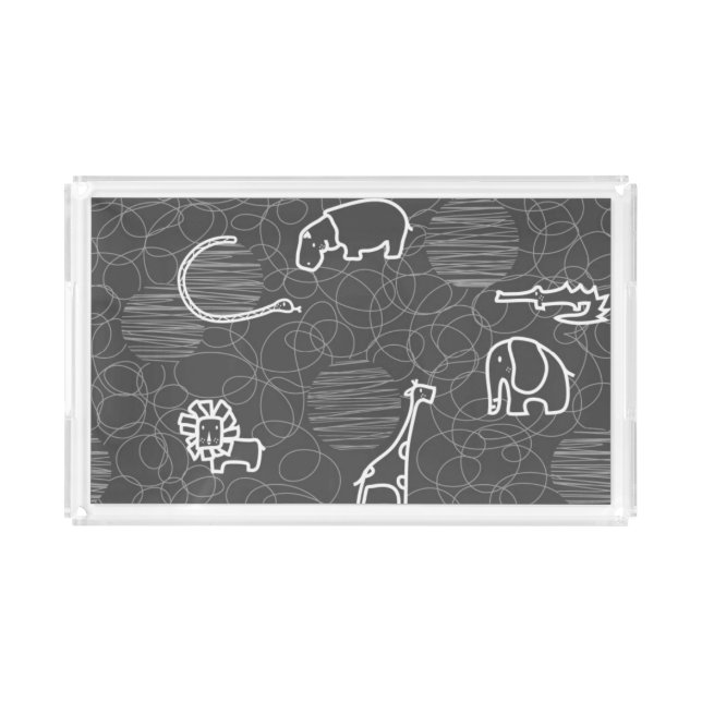safari animals 5 acrylic tray (Front)