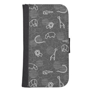 safari animals 5 wallet phone case for samsung galaxy s4