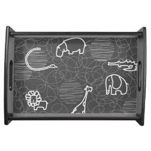 safari animals 5 serving tray