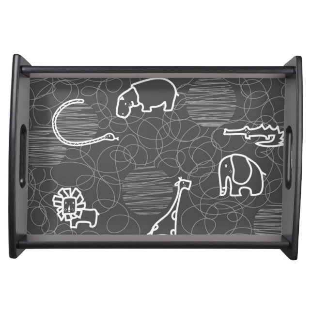 safari animals 5 serving tray (Front)