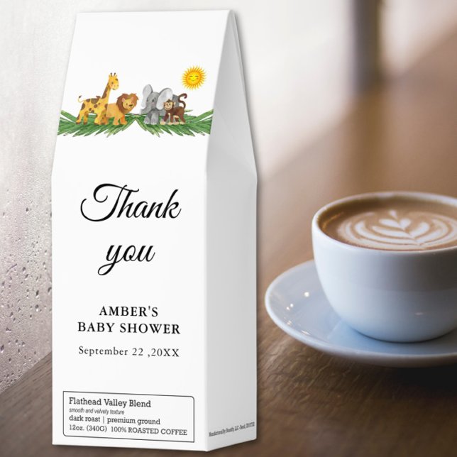Safari Animals A little Wild One Baby Shower Favor Roasted Coffee (Creator Uploaded)