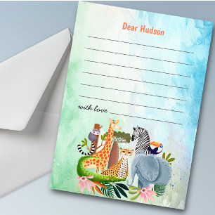 Safari animals any age kid birthday time capsule note card