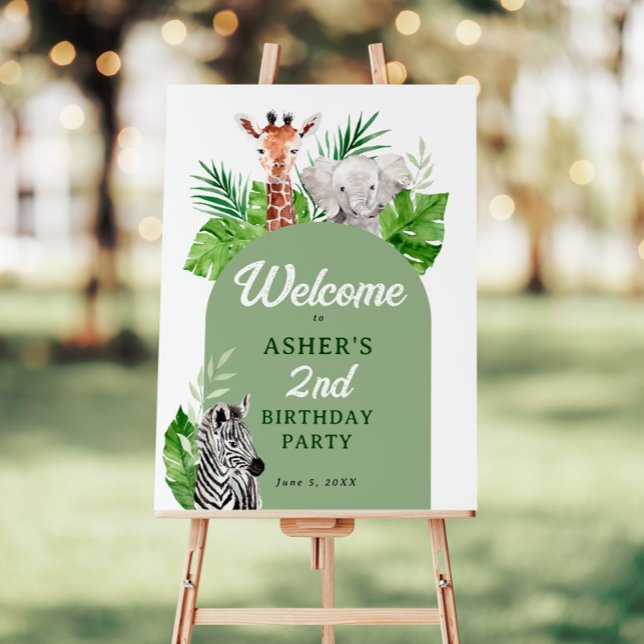 Safari Animals Arch Birthday Welcome Sign (Creator Uploaded)