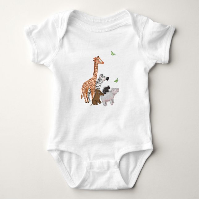 Safari animals baby bodysuit (Front)