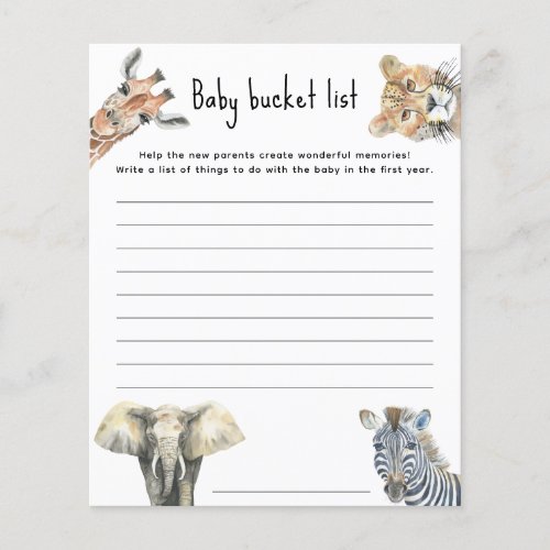 Safari animals _ Baby bucket list