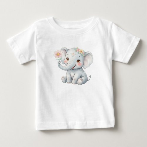 Safari Animals-Baby Elephant Baby T-Shirt