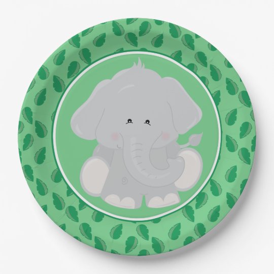 Safari Animals | Baby Elephant Paper Plate | Zazzle.com