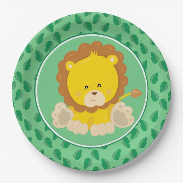 Safari Animals | Baby Lion Paper Plates (Front)