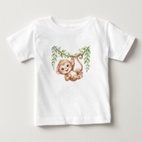 Safari Animals-Baby Monkey Baby T-Shirt