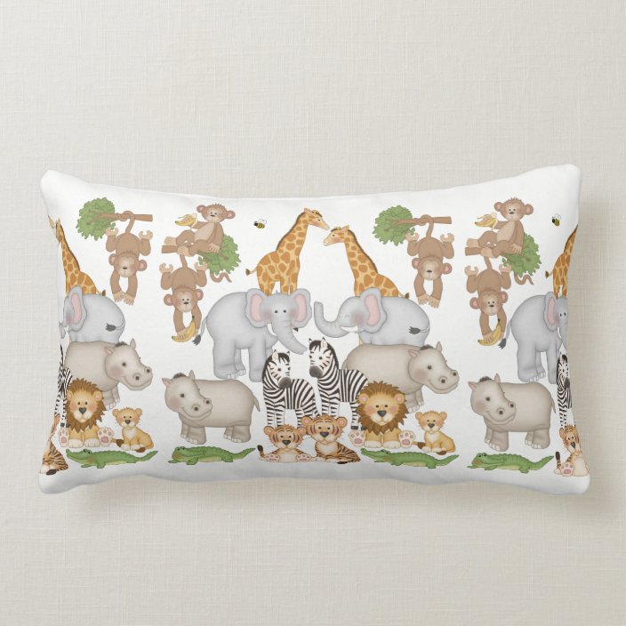 Safari animals baby nursery kids bedding lumbar pillow | Zazzle.com