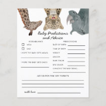 Safari Animals Baby Predictions & Advice Card