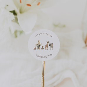 Safari Animals Baby Shower Address Envelope Seal