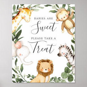 Safari Animals Baby Shower Babies Are Sweet Sign