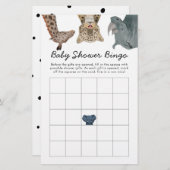 Safari Animals Baby Shower Bingo Game (Front/Back)