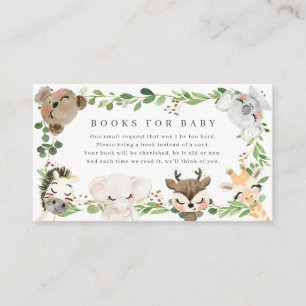 Safari Animals Baby Shower Books For Baby Enclosure Card