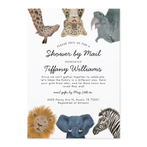 Safari Animals Baby Shower By Mail Invitation