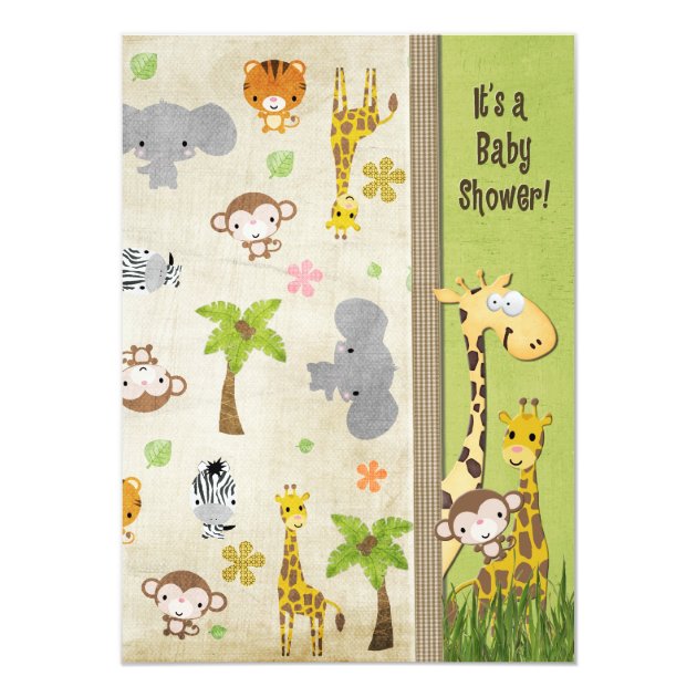 Safari Animals Baby Shower Invitation