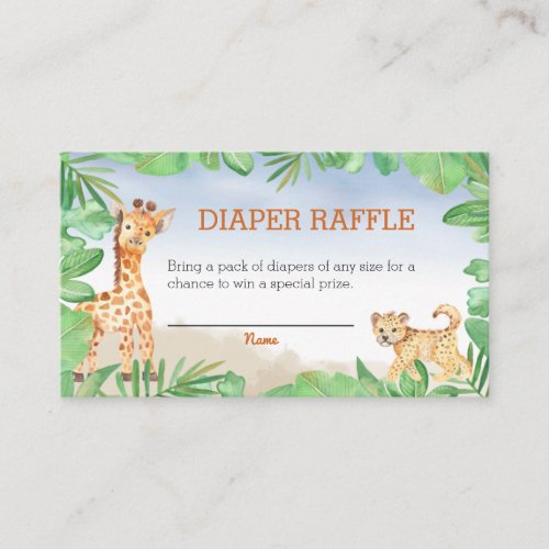 Safari Animals Baby Shower Diaper Raffle Enclosure