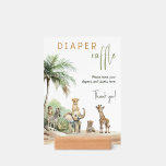 Safari Animals Baby Shower Diaper Raffle Sign Holder<br><div class="desc">Introducing our safari animals baby shower diaper raffle sign holder – perfect for a cute, whimsical, gender-neutral celebration! It features a modern safari animal theme with adorable jungle creatures like a monkey, elephant, giraffe, lion, tiger, and zebra. With its simple natural boho-inspired watercolor landscape, this sweet scene is ideal for...</div>